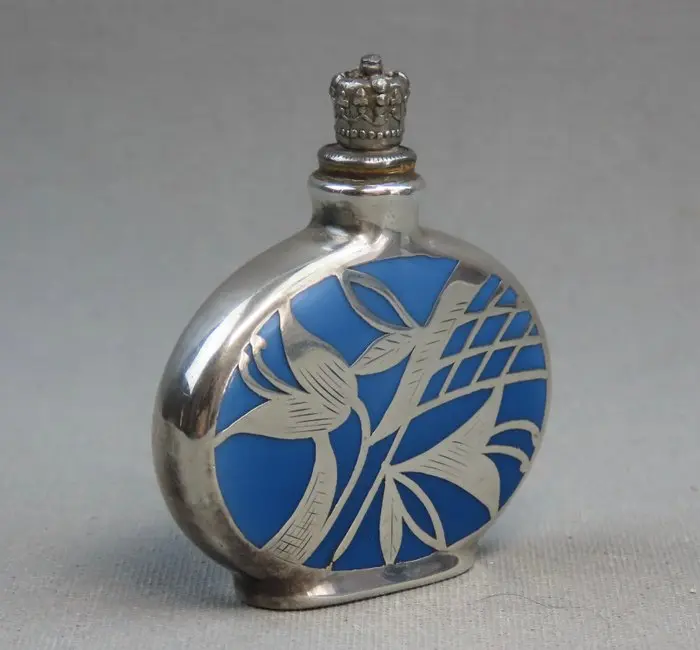Carl Spahr - Perfume bottle - Silver, Glass - silver overlay