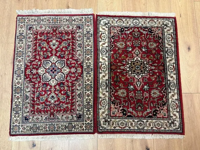 Hand-knotted Indo-Kerman rug (set of 2) with a classic...