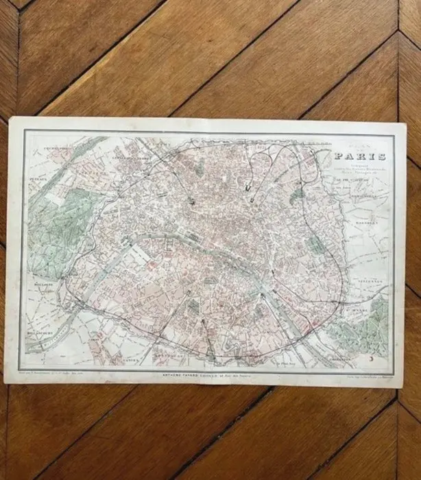 Arthème Fayard (éditeur) - Plan ancien de Paris (1883) –...