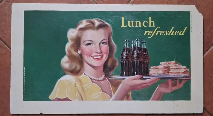 Coca-Cola - Lunch refreshed - coca cola - Advertising sign - masonite