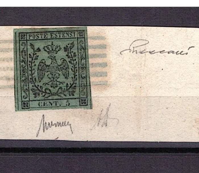 Italian Ancient States - Modena 1852 - 5-cent green used...