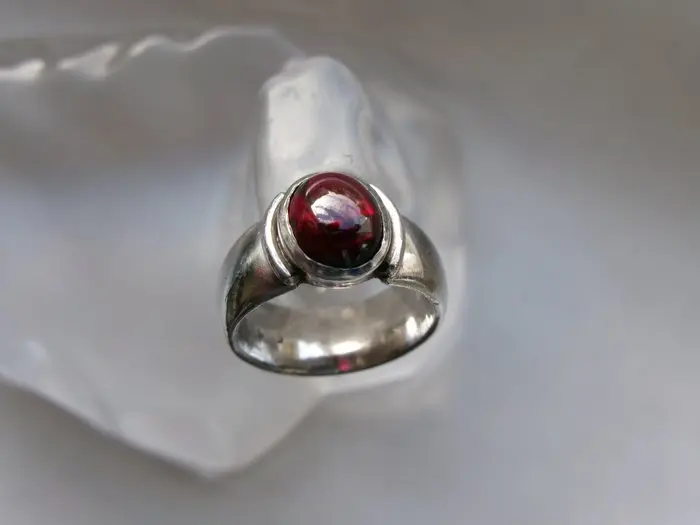 Silver, Tourmaline - Ring - Art Deco Style