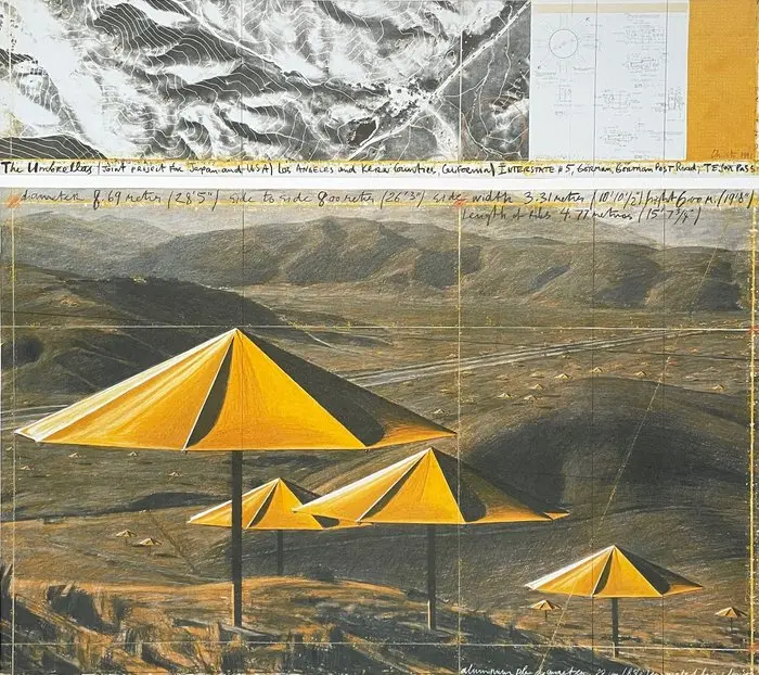 Christo (after) - The Umbrellas (USA) - Offset lithograph...