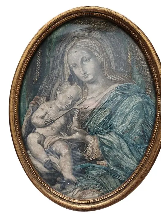 Broderie ancienne 18 ème - Embroidery - 25 cm - 20 cm