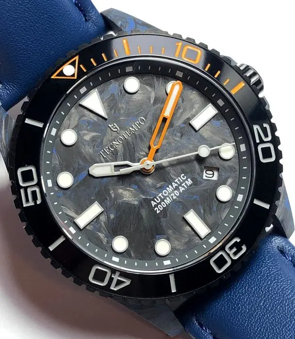 Tecnotempo - Automatic - Case & Dial Forged Carbon - Blue...