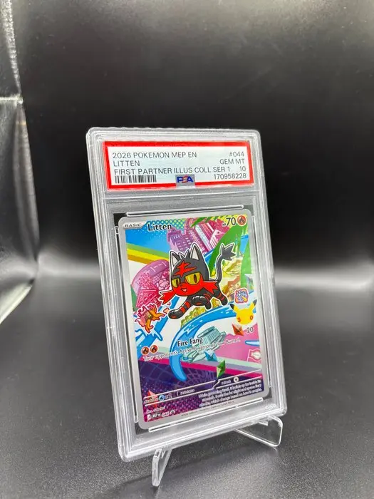 Pokémon - 1 Graded card - Litten 044 First Partner Ill Coll Series Promo card