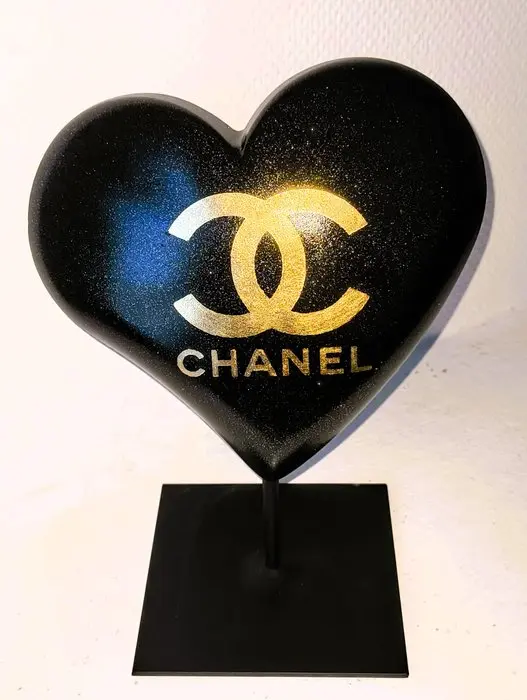 XTC Artist - Coeur chanel gold leaf & glitter