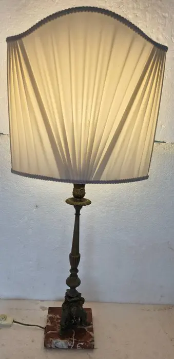 Lamp - To Ventola - Patinated bronze - Lamp and fan-equipped lampshade.