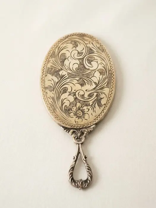 Hand mirror - .800 silver