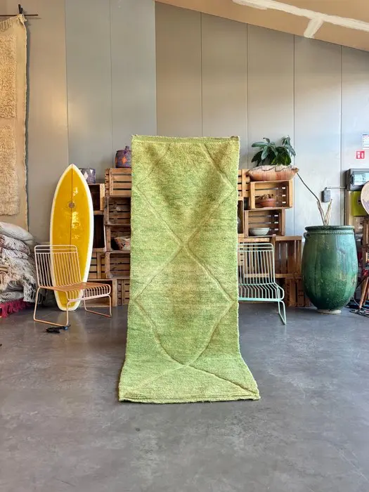 Beni Ouarain – Lime Green Tonal Diamond Runner - Carpet...