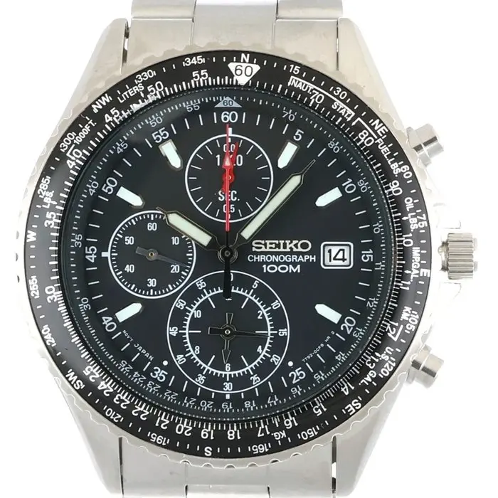 Seiko - Seiko Flightmaster Pilot Slide Rule Chronograph...
