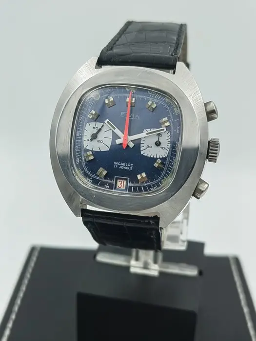 Elvia - Blue Panda Chronograph - Valjoux 7734 - No...