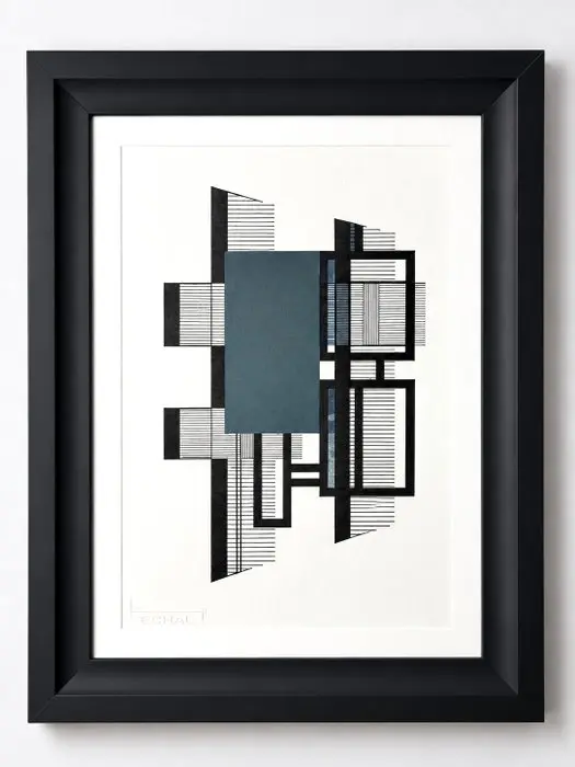 Eugène Eechaut (1928-2019) - Abstract ink composition - framed