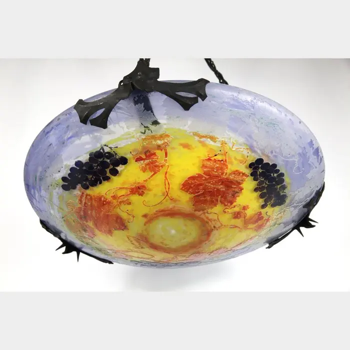 Daum Frères - Hanging lamp - Glass, Iron - Art Nouveau