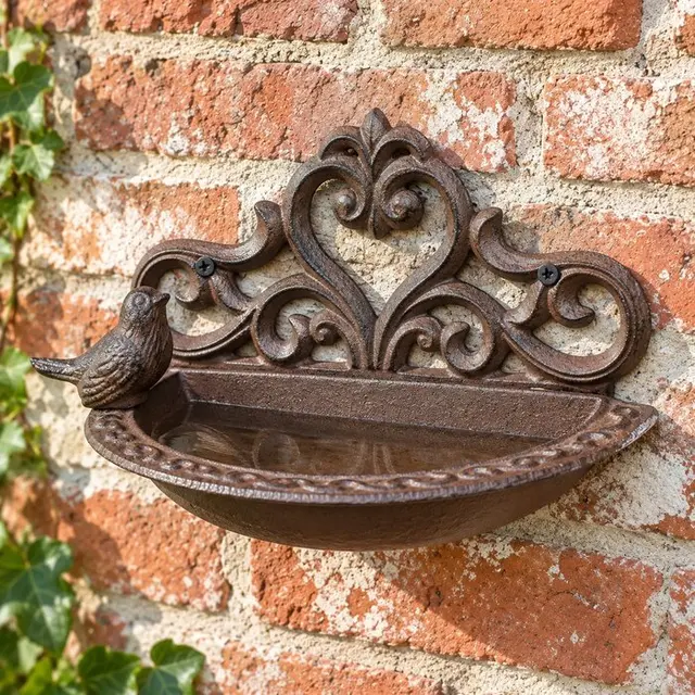 Decorative ornament - Cast-iron wall bird feeder / bird...