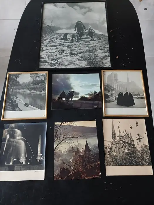 Albert MONIER - Ensemble de 7 photographies dont "en chemin"