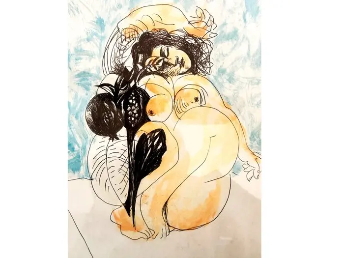 Ercole Pignatelli (1935) - Nudo tra le fronde – 1995 – Opera originale firmata