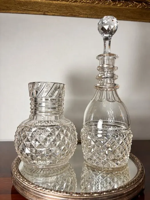 Montcenis / Voneche - Carafe (2) - Large Pointed Diamond - Crystal