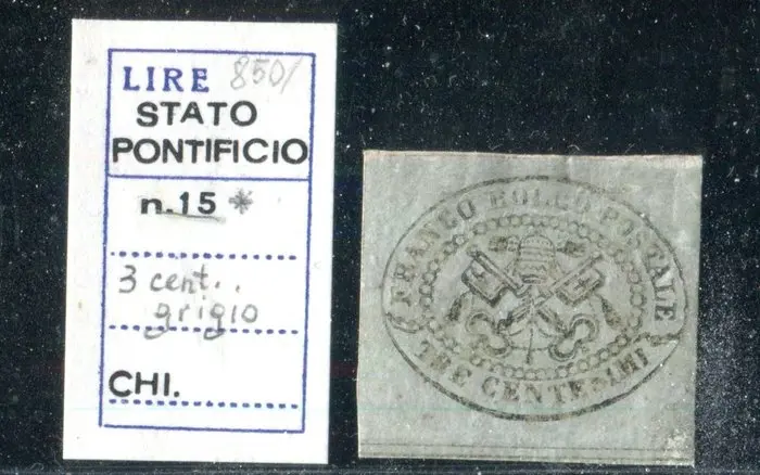 Italian Ancient States - Papal State 1867 - 3 centesimi...