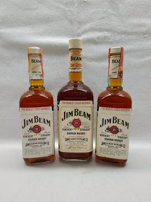 Jim Beam Kentucky Straight Bourbon - b. 1980s, 1990s - 1 Litre, 75cl