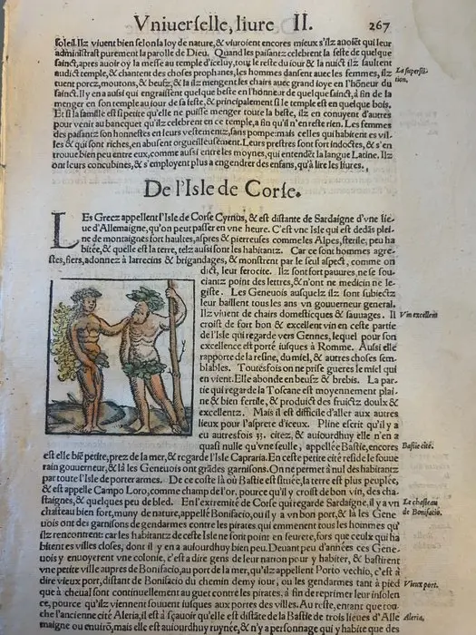 France - Corsica; François de Belleforest - "De l’Isle de Corse"// Vniuerselle