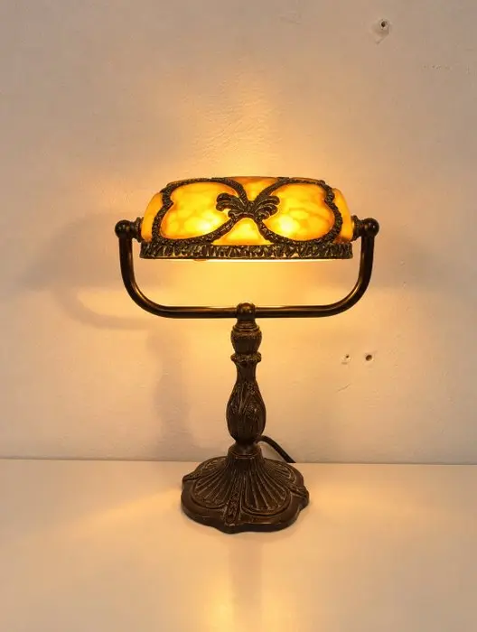 Table lamp - Tiffany-style banker's lamp - Glaze - Banker's lamp