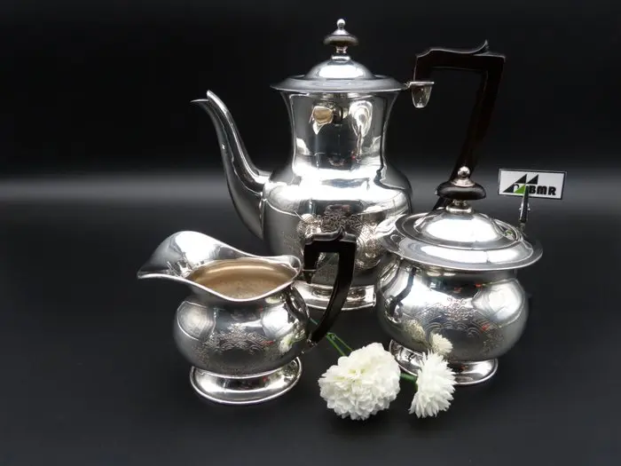 Messulam - Coffee and tea service (3) - .800 silver - Italian