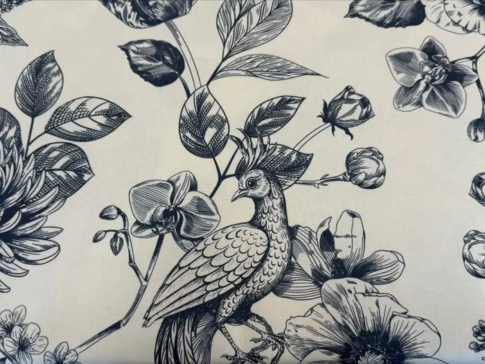 Engraved Botanical Garden with Bird of Paradise...