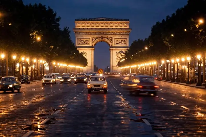 Robert Günther - Paris nachts auf dem Champs-Elysees
