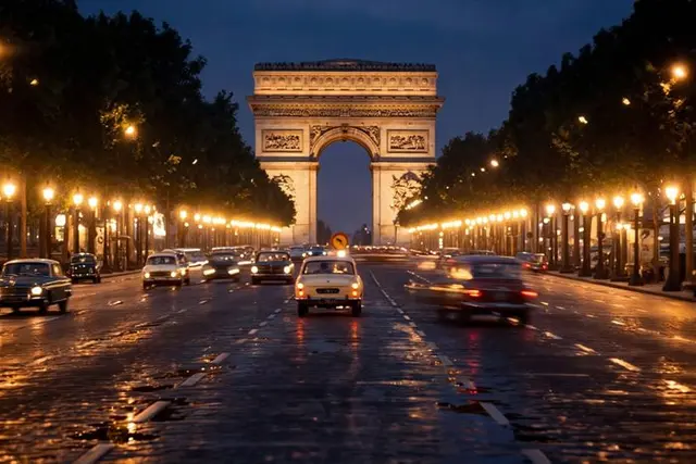 Robert Günther - Paris nachts auf dem Champs-Elysees