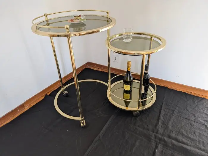 Serving trolley - Brass, Crystal - Morex
