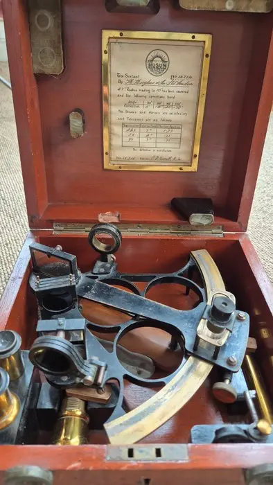 Sextant - Brass - Henry Hughes & Son Ltd. - WWII Marine Sextant