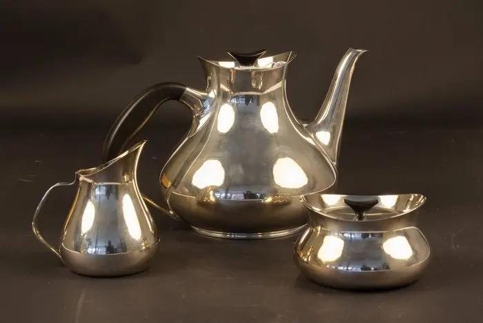 Tea service (3) - Silverplated - Danish Design 3-piece Verz