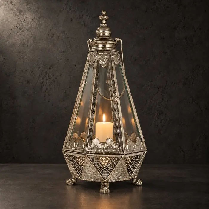 Lantern - Glass, Metal - 64 cm!