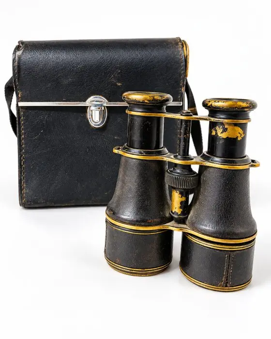 Marine observation binoculars - « M G » Jumelles marines anciennes optique
