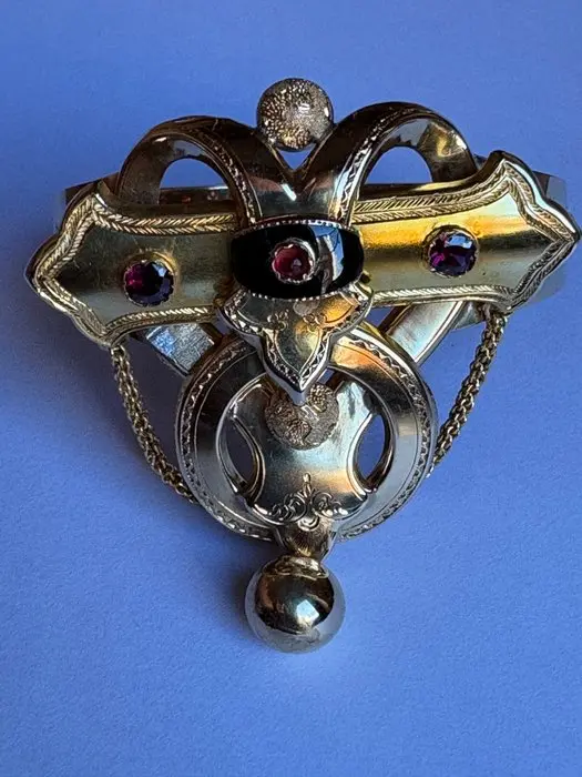 Bracelet - 9 kt. Yellow gold - Garnet
