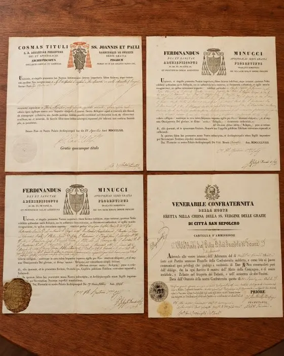 Ferdinandus Minucci; Cosmas Tituli - Lot de 4 documents...
