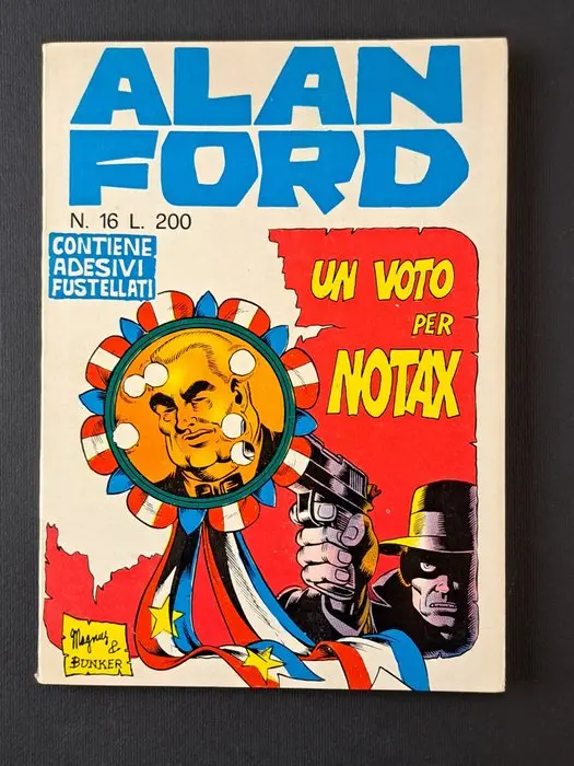 Alan Ford: Un Voto per Notax con Adesivi - 1 Comic - First edition - 1970