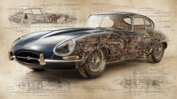 CREATIVE_HUB - Jaguar E 1965 according to Da Vinci's vision