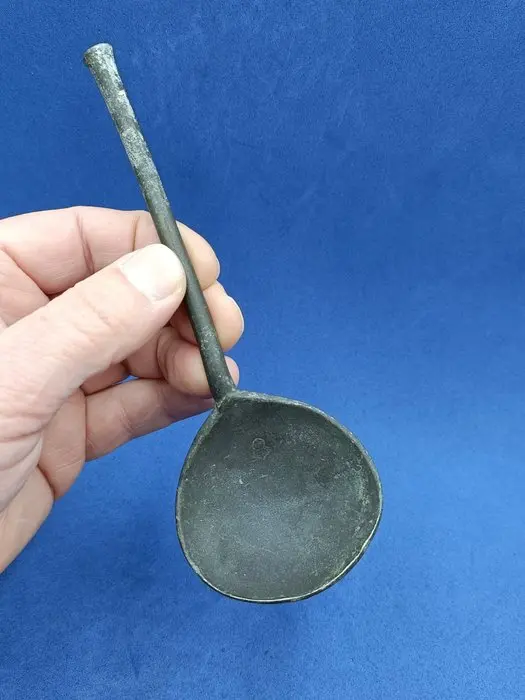 16th-17th century pewter Spoon with Marked Bowl - Dutch - 17 cm