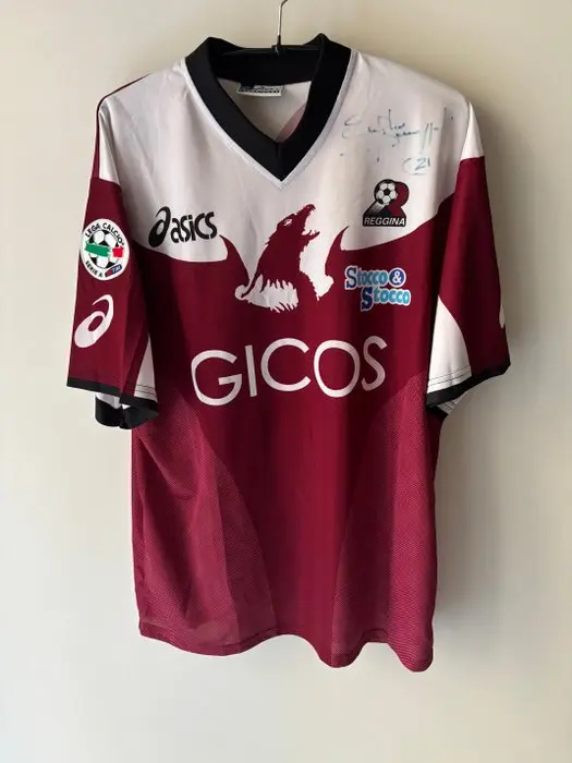 Reggina - Italian Football League - Emiliano Bonazzoli - 2004 - Football shirt