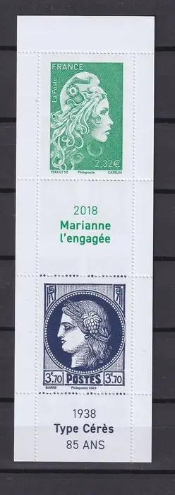 France 2023 - superbe carnet marianne l'engagée et type...
