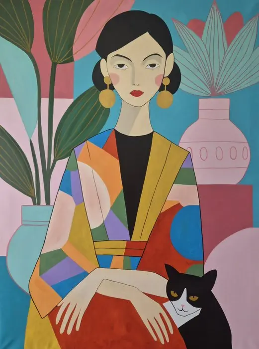 Lucía Laurent - XL - La Dama del Kimono Geométrico