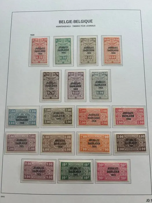 Belgium 1928/1931 - Complete series of newspaper...