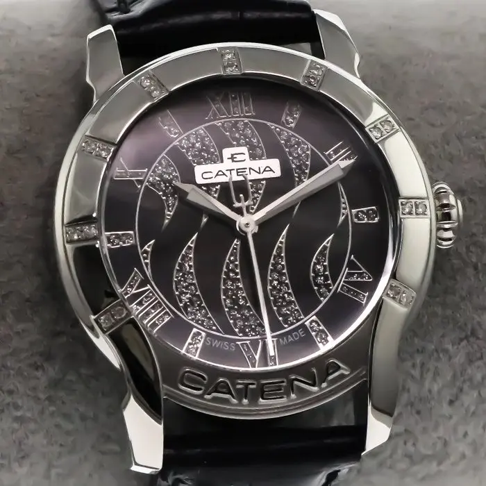Catena - Diamond Swiss Made Watch - B913QNR11 - Black...