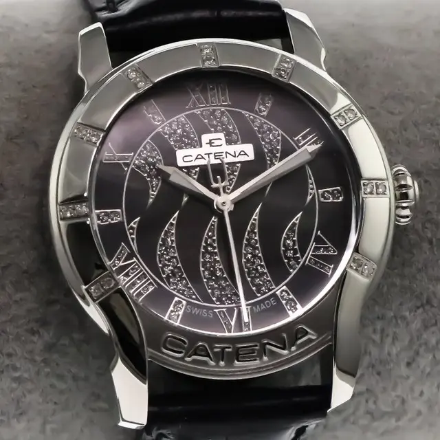 Catena - Diamond Swiss Made Watch - B913QNR11 - Black...