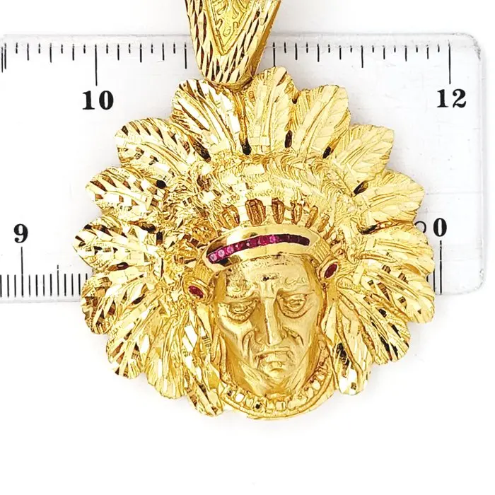 Pendant - 18 kt. Yellow gold - 0.50ct. tw. Ruby