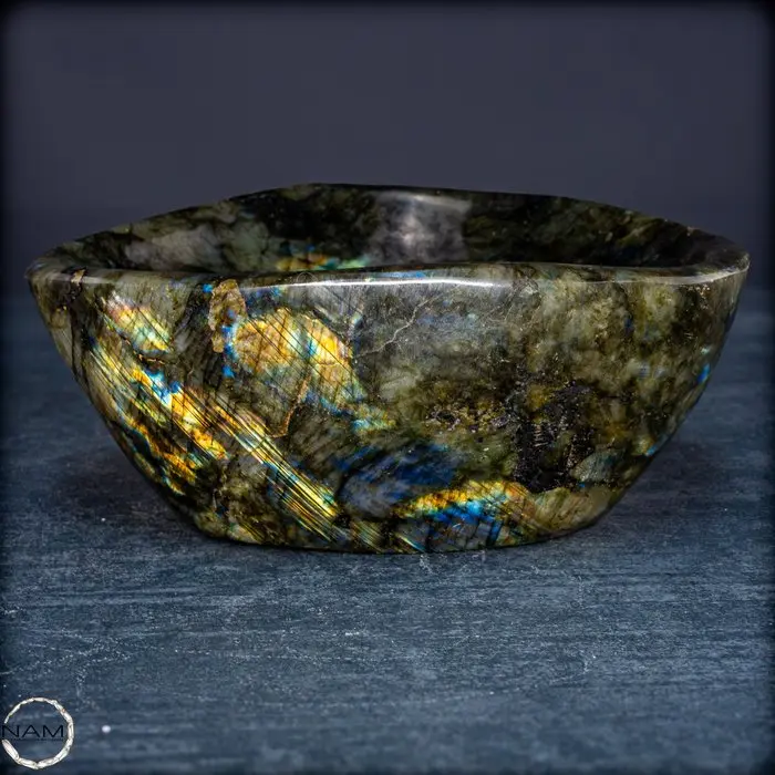 Natural labradorite shell – even more intense blue...
