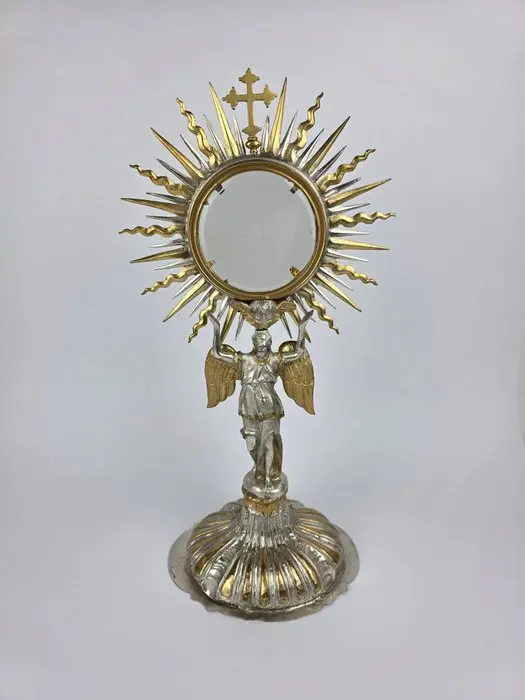 Monstrance - Metal, Silverplated, Glass - 1800-1850