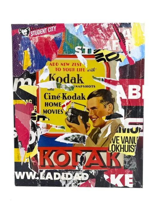 Koen Betjes (1992) - Kodak Memories - Vintage Poster Collage (canvas)